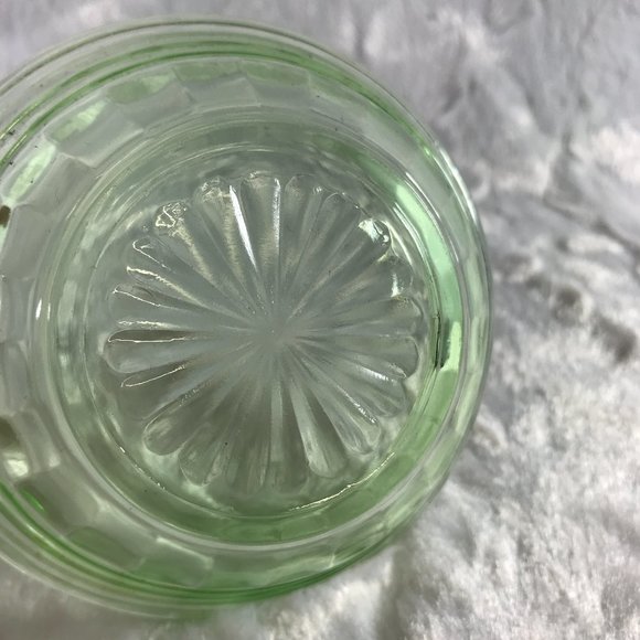 Vintage Vaseline Glass Dessert Bowl Block Optic #23 - Picture 8 of 9